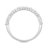 14K WHITE GOLD 1 1/2CT ROUND/PRINCESS DIAMOND LADIES RING
